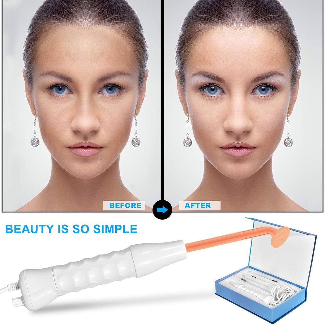 Portable 4-in-1 High-Frequency Facial Wand for Acne, Wrinkles & Skin Tightening